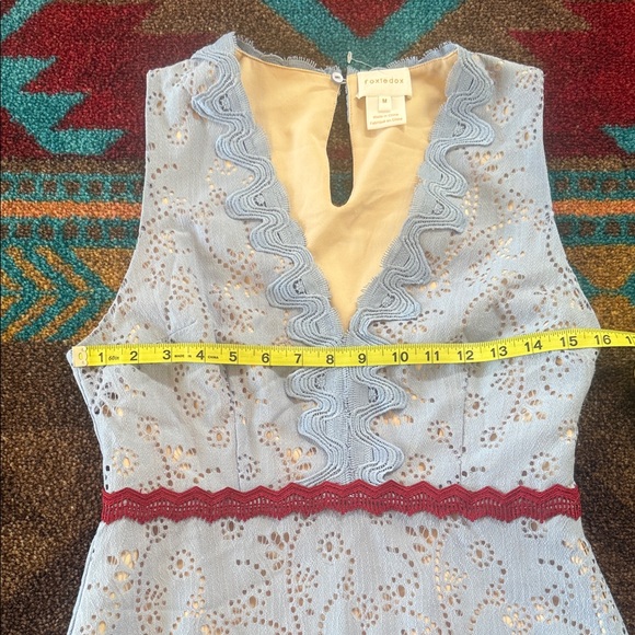 Foxiedox Lace Midi Dress with Red and White Accents (NWOT) Foxiedox Lace Midi Dress with Red and White Accents (NWOT)